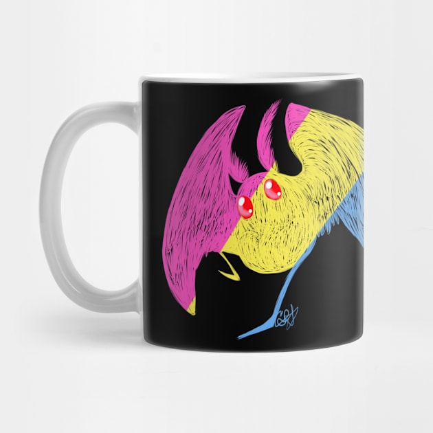 Pansexual Pride Mothman by Kitty_Castella